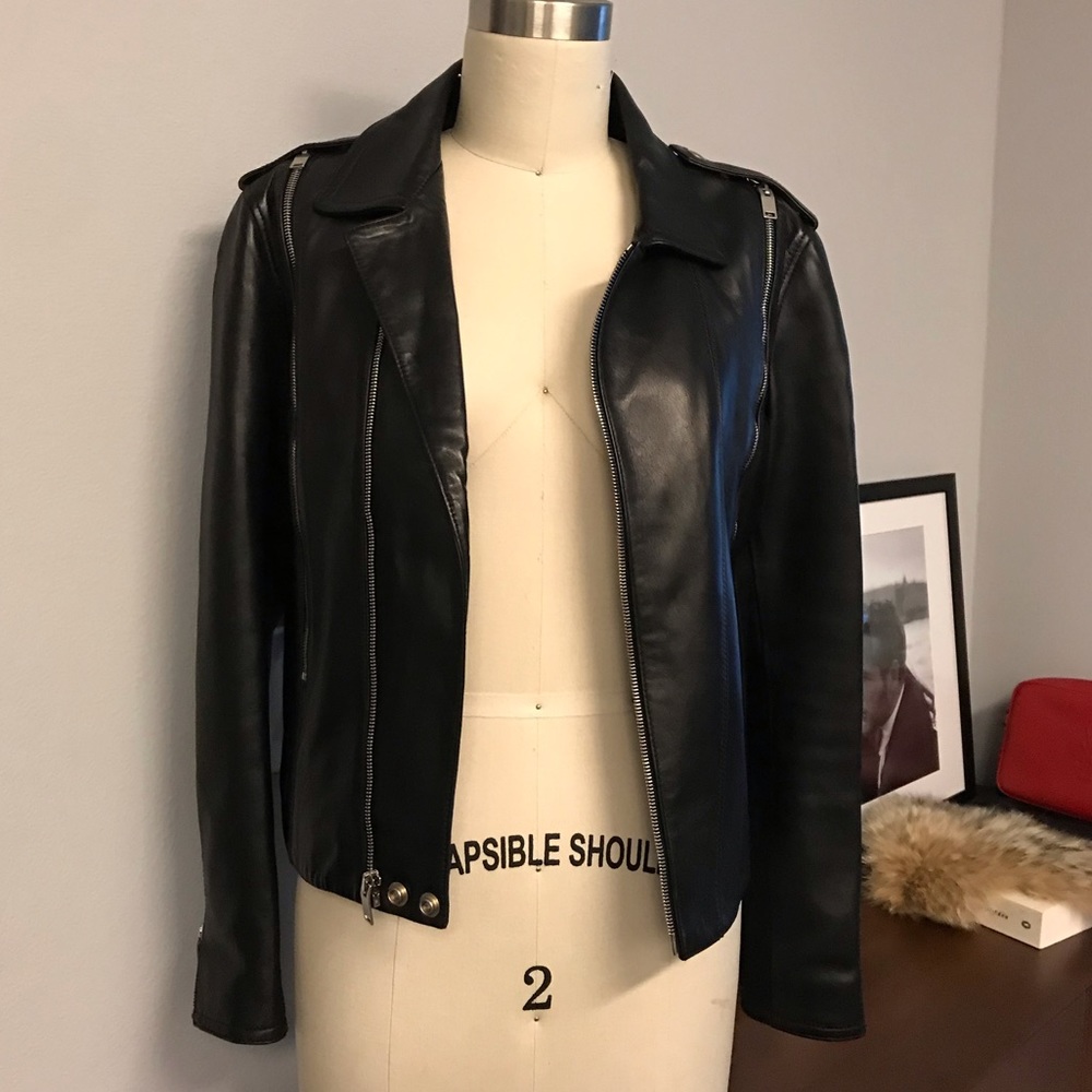 Saint Laurent leather moto jacket